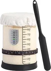 Vistara Sourdough Starter Kit- 1L Large Capacity Sourdough Starter Jar with Silicone Lid
