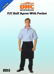 DNC 2PACKS Unisex P/C Half Apron 3-Pocket Division Lightweight Durable 2211