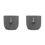 2x White Moose Resin Face Planter Nose Vase Pot Plant Holder Home Tabletop Decor