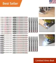 Versatile 50-Piece Jigsaw Blade Assortment with Storage Case for Contractors