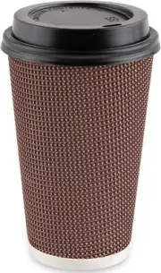 Insulated Double Wall Hot Cups with Lids, Paper Coffee Cups, To-Go Cup, Tea Cup