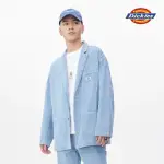 【DICKIES】男款晴空藍條紋純棉HICKORY寬版工裝外套｜DK011506F52