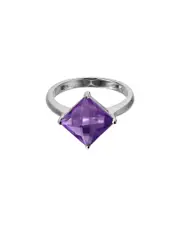 Silver 2.80 ct. tw. Amethyst Half-Eternity Ring