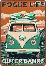 KONMPFEY Funny Outer Retro Metal tin Sign, Outer Banks Pogue Life Art Posters Home Kitchen Garden Bedroom Office Cafes Bar Club Wall Decor 8x12 Inch
