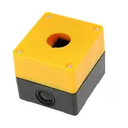 Yellow Black Plastic 22mm Hole 1 Push Button Switch Control Station Box
