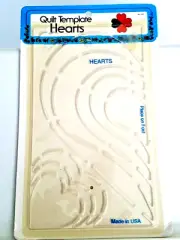 W. H. Collins 305 HEARTS plastic quilt template 8 sizes New Sealed