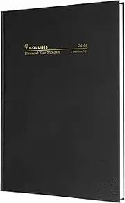 Collins 2025-2026 Financial Year Diary - A4 Two Days to a Page Planner - Black