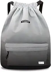 Risefit Waterproof Drawstring Bags String Backpack, Swim Bags PE Gym Bags Sports Backpacks Swimming Bags for Adults, Kids - Men Women Girls Boys