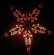 24" Rust Paper Star Hanging Lantern Lamp (Light Cord Is NOT Included) #1