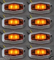 8x 24V LED Rear Side Orange Clearance Marker Lights Truck Trailer Lorry Tipper