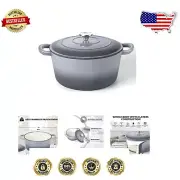 Non-Toxic 6QT Enameled Dutch Oven Pot with Self-Basting Lid & Easy Lift Handles