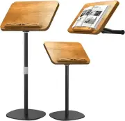 2 in 1 Dual-use Sheet Music Stand & Desktop Book Stand, Large Wooden Book Holde