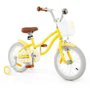 Babyjoy 36cm Kids Bike Training Bicycle w/Adjustable Saddle & Handlebar Dual Brakes Balance Bike Yellow
