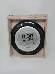Taylor Atomic Clock w/Thermometer 9.25" Indoor Radio Controlled 1750 Calendar