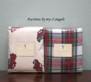 Pottery Barn Kids Fire ENGINE NO. 1 Duvet+Tartan Plaid Full Sheet Set Christmas