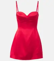 [Magda Butrym] Magda Butrym Silk and wool satin minidress AU 12 red