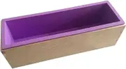 COHEALI Flexible Rectangular Silicone Soap Mold with Wooden Box DIY Tool for Cake Soap Jelly and Making Supplies Color Small Color