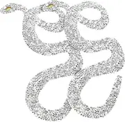 LOLIPPYY 2Pcs Decorative Embroidered Garment Patches for DIY Repairing Snakelike Shape Coat Back Patches Silver for Clothing Accessories and Crafts