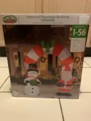 9ft Tall Airblown Santa/Snowman Archway Inflatable Outdoor Christmas Decoration