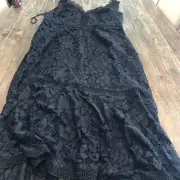 City Chic Womens Trendy Plus Sized Ravishing Lace Mermaid Dress Black Size 16