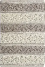 Vega Beige/Cream Two-Tone Diamond Wool Rug