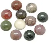 Kissitty Natural Gemstone Cabochons for DIY Jewelry Making, Indian Agate, 10mm