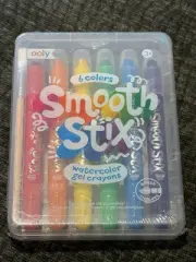 OOLY Smooth Stix Watercolor Gel Crayons~Set of 6 Colors + Brush~Ages 3+ NEW!