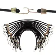15 Pack 10 Inch Elastic Bungee Cords Rope Straps with Hooks for Camping