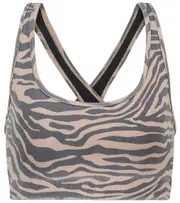 [Adam Selman Sport] Adam Selman Sport Cross-Back zebra-print sports bra AU 8 multicoloured