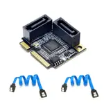 2 端口 MINI PCI-E PCI EXPRESS 到 SATA 3.0 轉換器硬盤擴展卡,帶 SATA 電纜,用於