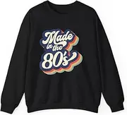 [Generic] Made in The 80’s Retro Vintage 80s Sweatshirt for Adults Crew Neck Long Sleeve Pullover