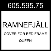 IKEA RAMNEFJÄLL Cover For Bed Frame Klovsta Gray/white Queen 605.595.75