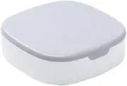 [Generic] Small Travel Jewelry Case Mini Jewelry Organizer with Mirror Portal Travel Jewelry Box for Rings Earrings Necklaces Storage (White gray, One size)