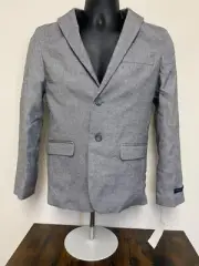 Tommy Hilfiger Big Boys Dark Gray Brushed Herringbone Pocket Jacket Size 14 NWT