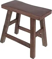 BRIGHTFUFU Rustic Wooden Step Stool for Adults Solid Wood Bathroom and Kitchen Foot Rest Versatile High Stool for Living Room Bedroom and More