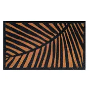 Solemate PVC Coir Black Fern 45x75cm Stylish Durable Outdoor Front Doormat