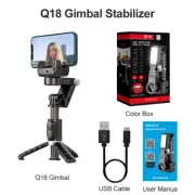 Q18 Gimbal Stabilizer Handheld Mobile Phone Selfie Stick Holder Fill Light Bluet
