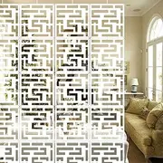 Yizunnu Hanging Room Divider,White DIY Panel Screens Partition,12 Pieces Wood-Plastic Panel Screen,Wall Dividers Room Decoration for Home Bedroom Office Shop Decor, 11.4" x 11.16" (c9)