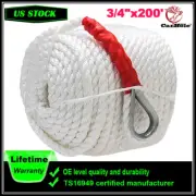Three Strand 3/4"x200' Twisted Nylon Anchor Rope Marine Boat Dock Mooring Line