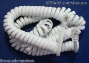 White 15' ft Telephone Handset Receiver 4P4C Coil Cable Curly Cord Wire VWLTW