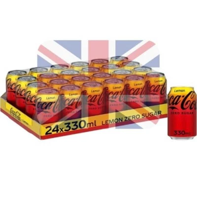 Coca Cola Zero Sugar Can Lemon 330 ml (Pack of 24) Great Price FRESH