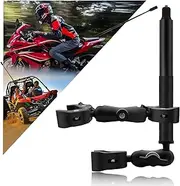 HAFOKO Motorcycle Double Clamp Mount with 47" Invisible Selfie Stick compatible for Insta 360 X5 X4 X3 X2 X ONE RS R GO 3 Aluminum Alloy Heavy-Duty Camera Bike ATV Double Clamp Mount Kit