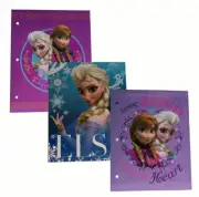 3x DISNEY Frozen Elsa & Anna 3 Ring Binder Folder Portfolios Files w/ 2 Pockets