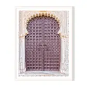 Moroccan Door Framed Printed Wall Art - White