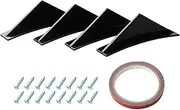 4pcs/Set Universal Spoiler General Shark Fin Car Rear Bumper Lip Diffuser Compatible for Audi A3 8P 8V A4 B8 A5 A6 Q3 Q5 RS5 RS6 RS7 S3 S4(Glossy Black)