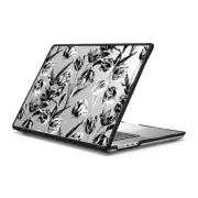 MacBook Pro 16-inch (M1 - M4) Impact Case Black and white tulips pattern - vintage illustration