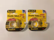 2 Pack Scotch Permanent Double-Sided Tape .5"X250" 021200010323 Photo Safe