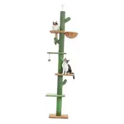 Cat Tree, Cactus Floor to Ceiling Cat Tower with Adjustable Height(95-108