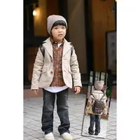 在飛比找PChome商店街優惠-韓單男童復古西裝式外套(120公分)$零碼特價350元