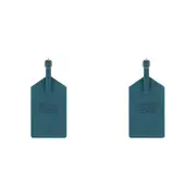 2x Legami PU Leather Suitcase Luggage Tag Label Personal Address/Nametag Petrol